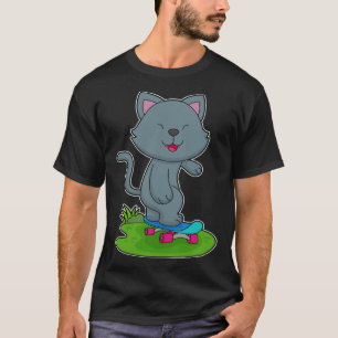 Camiseta Gato Skatista Skate Esportes