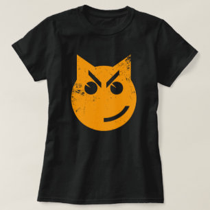 Camiseta Gato Smirking Emoji do Grunge