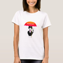 Camiseta Gato Smoking com Guarda-chuva