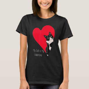 Camiseta Gato Smoking Coração de São Valentim para Gatinho
