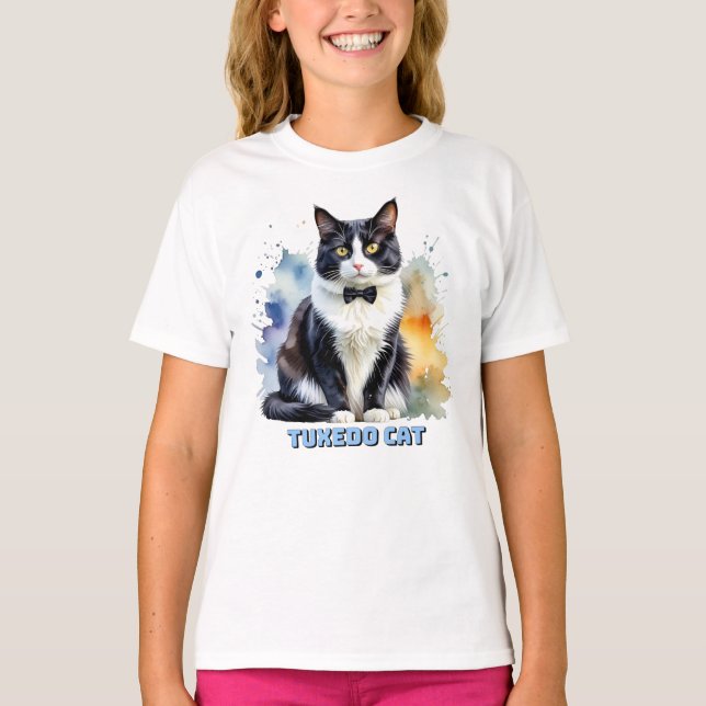 Camiseta Gato Smoking Elegante (Frente)