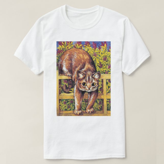 Camiseta Gato sobre cerca, Louis Wain (Frente do Design)