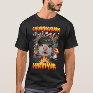 Camiseta Gato Sobrevivente de Circuncisão Engraçado Gato Es