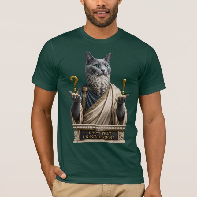 Camiseta Gato Socrates Azul Russo (Frente)