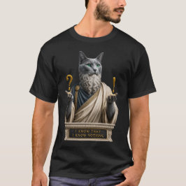 Camiseta Gato Socrates Azul Russo