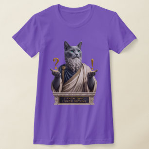 Camiseta Gato Socrates Azul Russo