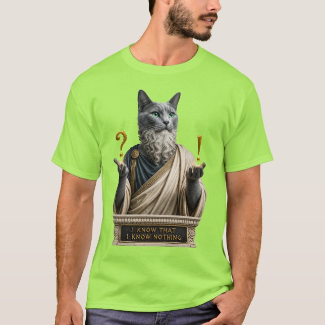 Camiseta Gato Socrates Azul Russo (Frente)