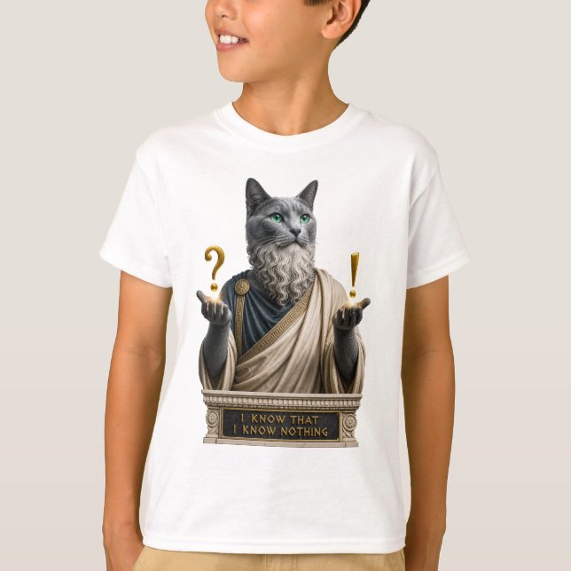 Camiseta Gato Socrates Azul Russo (Frente)
