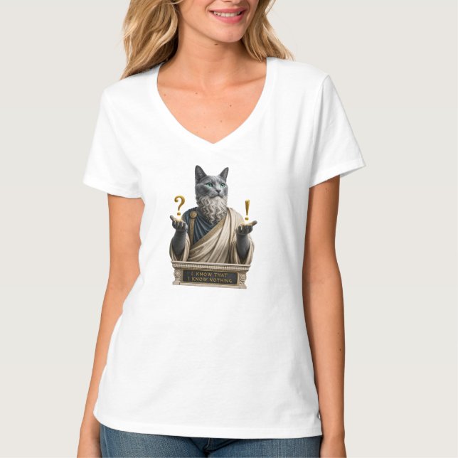 Camiseta Gato Socrates Azul Russo (Frente)