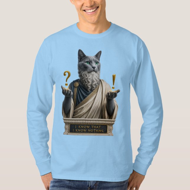 Camiseta Gato Socrates Azul Russo (Frente)