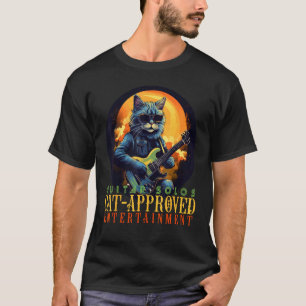 Camiseta Gato Solista de Guitarra Legal para Amantes de Mús