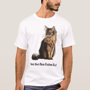 Camiseta Gato Somali Crie Seu Próprio Texto Personalizado