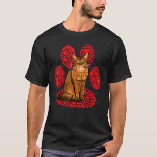 Camiseta Gato Somali do Dia dos Namorados Amor Pata