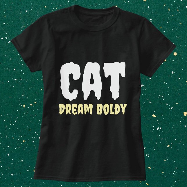 Camiseta Gato Sonha Incrivelmente Engraçado Simples Preto P (Criador carregado)