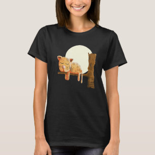 Camiseta Gato Sonhador Na Lua Cheia Dormindo Gato Noturno D