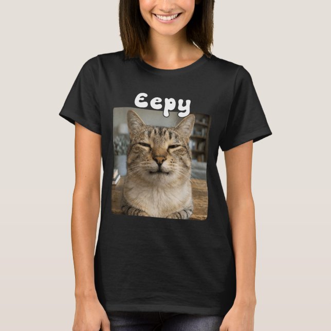Camiseta Gato Sonolento Meme Engraçado de Gato Bobalhão (Frente)