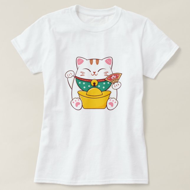 Camiseta Gato Sortudo (Frente do Design)
