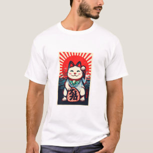 Camiseta gato sortudo maneki neko