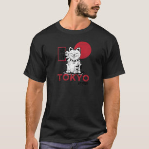 Camiseta Gato Sortudo Maneki Neko Acenando o Braço Kawaii A