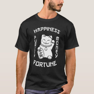 Camiseta Gato Sortudo Maneki Neko Japonês Kawai Gato Fofo F