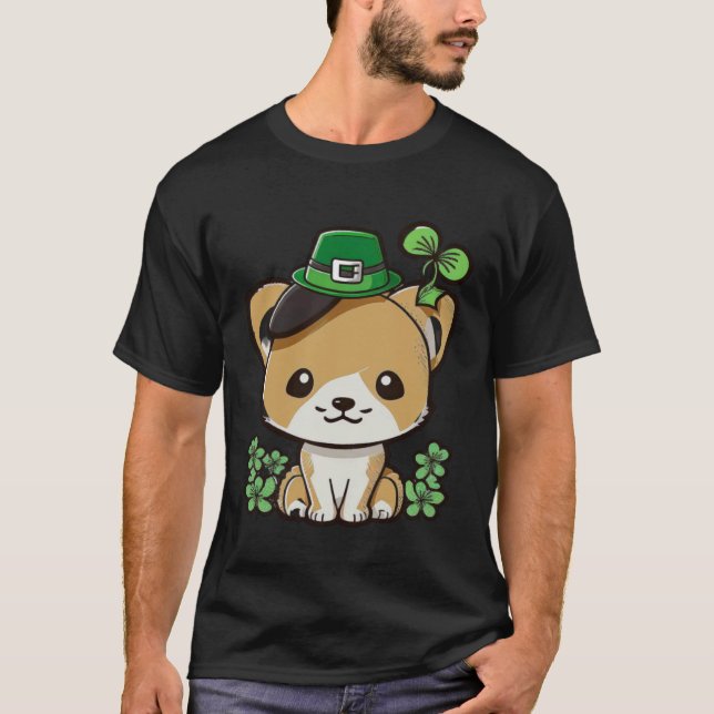 Camiseta Gato Sortudo Verde Orgulhoso Dia de São Patrício 1 (Frente)