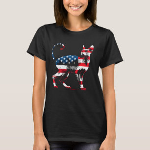 Camiseta Gato Sphynx Bandeira Americana - Patriota EUA Gato