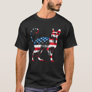 Camiseta Gato Sphynx Bandeira Americana - Patriota Gato Sph