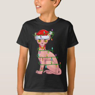 Camiseta Gato Sphynx Cat Amante de os animais Xmas Santa Ha