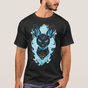 Camiseta Gato Sphynx Cósmico Azul