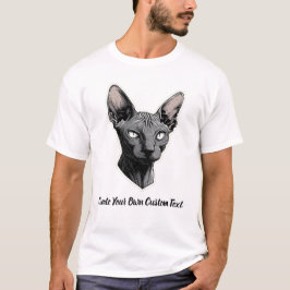 Camiseta Gato Sphynx Crie Seu Próprio Texto Personalizado 