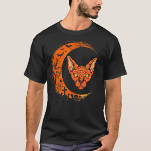 Camiseta Gato Sphynx de Halloween para Gato Sem Pelos
