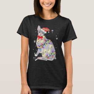 Camiseta Gato Sphynx de Natal