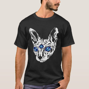 Camiseta Gato Sphynx de Três Olhos Linha Mágica Esotérica A