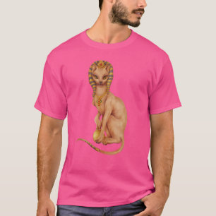 Camiseta Gato Sphynx Fantasiado de Egípcio Aquarela para Ga