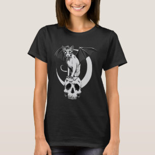 Camiseta Gato Sphynx Gótico Morcego Wicca Goth Caveira Malv