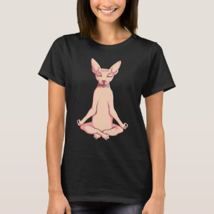Camiseta Gato Sphynx Ioga Meditação Criador Pet Sem Pelos
