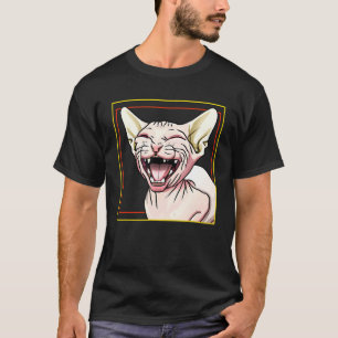 Camiseta Gato Sphynx rindo