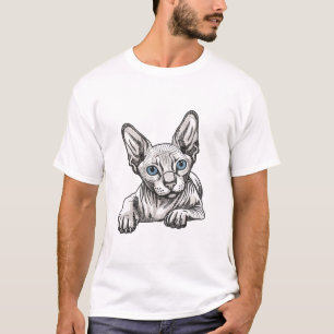 Camiseta Gato Sphynx sem pelos