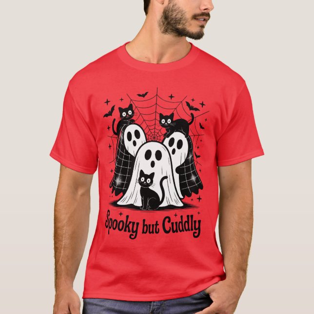 Camiseta Gato Spooky e amigo Fantástico do Design na Web (Frente)