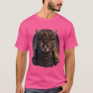 Camiseta Gato Steampunk Gato Medieval Mecânico Vitoriano K