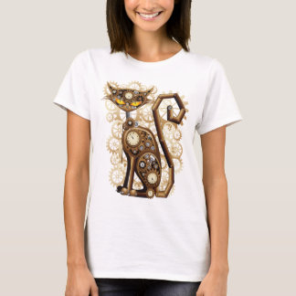 Camiseta Gato Steampunk na moda surreal