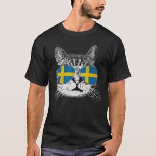Camiseta Gato Sueco Bandeira da Suécia Orgulho do País Home