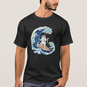 Camiseta Gato Surfando e Comendo Sushi