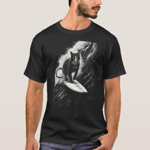 Camiseta Gato Surfista deitado - Estética de Amante de Gato