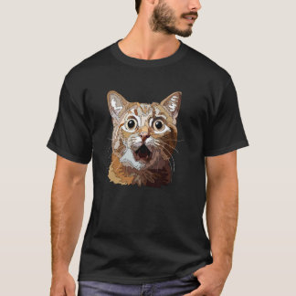Camiseta Gato Surpreso Engraçado