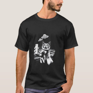 Camiseta Gato Surrealista UFO Selfie