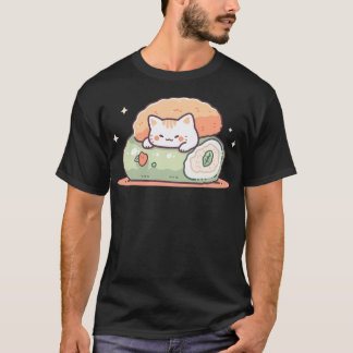 Camiseta Gato Sushi Kawaii