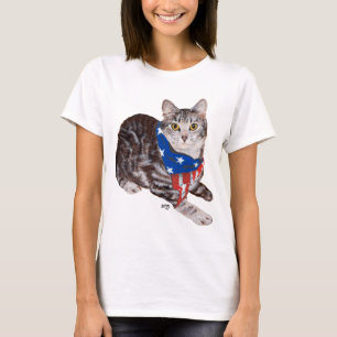 Camiseta Gato Tabby American Shorthair Patriótico