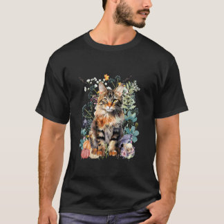 Camiseta Gato Tabby Cottagecore Halloween Summerween Aquare