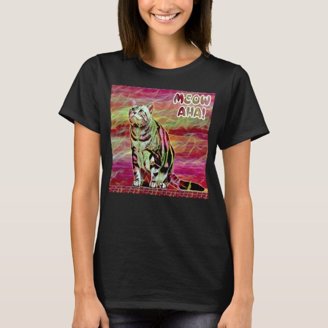 Camiseta Gato Tabby Prateado (Frente)